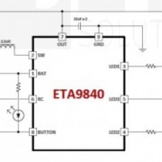 ETA9840，充电输入5V/3A,升压放电2.4A移动电源
