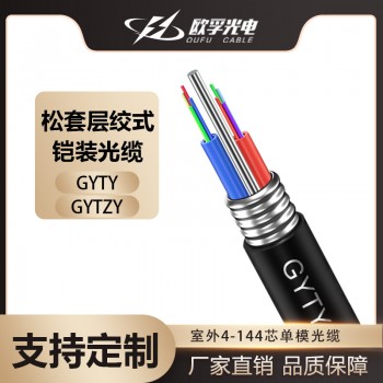欧孚室外GYTY层绞式4芯单模架空管道网线光纤线
