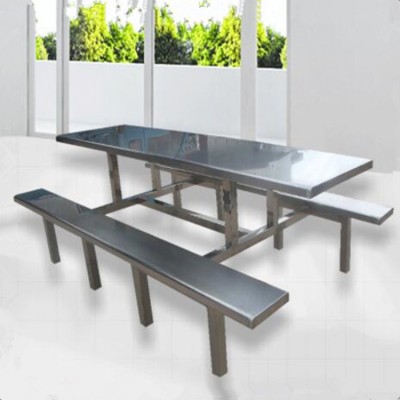 八人位食堂餐桌 加脚设计 让餐桌椅更稳固
