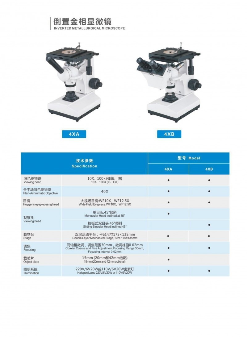 上海月圆光学显微镜4XA倒置金相显微镜 偏光显微镜 荧光显微镜 相差显微镜-1