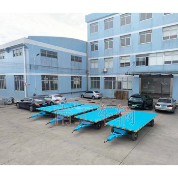 6吨平板拖车蓝色 带减震带刹车工具拖车