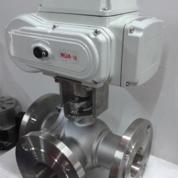 法兰电动三通球阀 不锈钢电动三通球阀