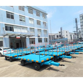 3吨全挂式牵引平板拖车可拆护栏