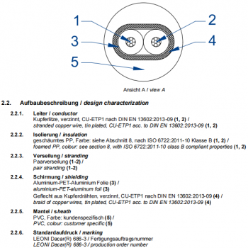 dacar686-3汽车万兆以太网传输电缆