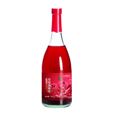 膳晶康草莓洛神花配制酒