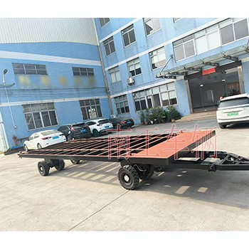 12吨骨架式平板拖车 带角锁刹车全挂车