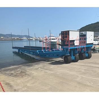 100吨重型游艇拖车 自走式船艇拖车